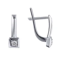 Серьги из белого золота с бриллиантом - 828430