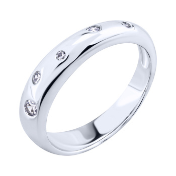 Серебряное двойное кольцо 2 в 1 с фианитами - 2091905