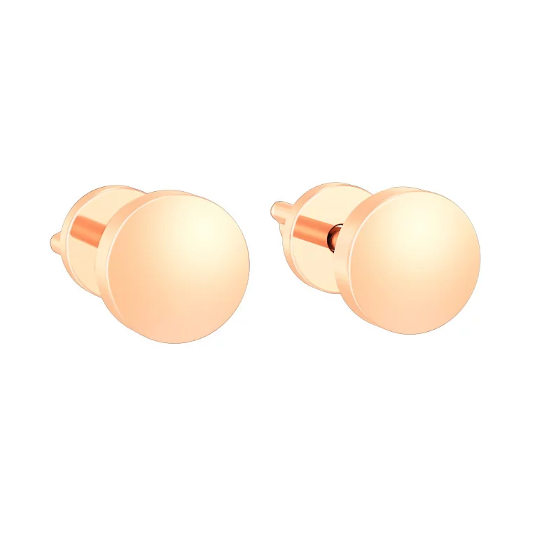 Сережки-гвоздики из красного золота Монеты - 964065