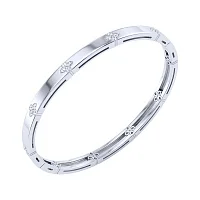 Жорсткий браслет "Квіти" зі срібла з фіанітами  - 2222010