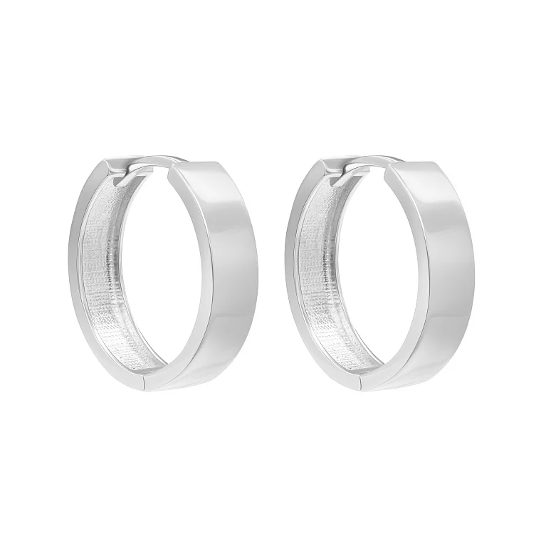 Сережки-кольца из белого золота - 1829138