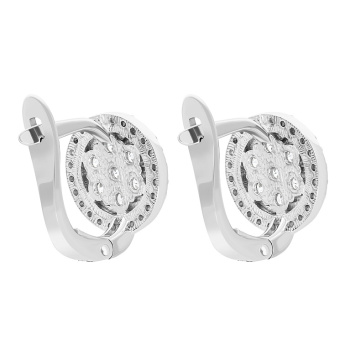 Серьги из серебра "Цветок" с фианитами - 1594185