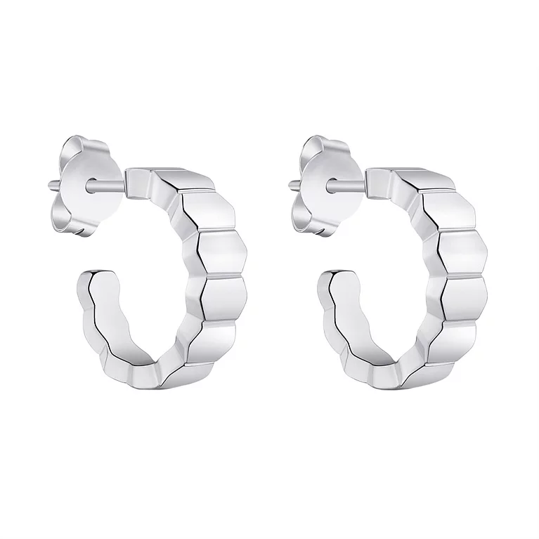 Срібні сережки-гвоздики з "Геометрією". Артикул 7518/6243: ціна, відгуки, фото – купити в інтернет-магазині AURUM