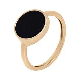 Кольцо из красного золота с агатом "Круг"