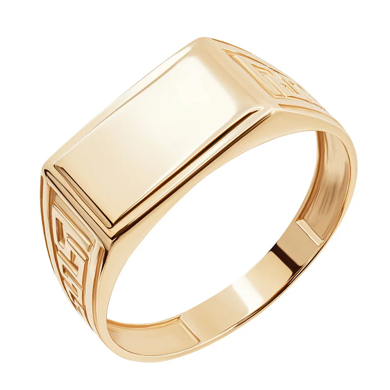 Перстень-печатка из красного золота. Артикул 510070: цена, отзывы, фото – купить в интернет-магазине AURUM