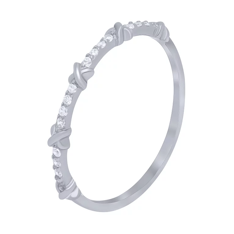 Тонкое серебряное кольцо с фианитами. Артикул 7501/FR16807: цена, отзывы, фото – купить в интернет-магазине AURUM
