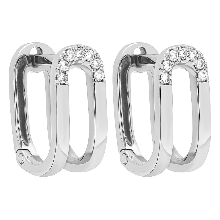 Сережки з білого золота з діамантами. Артикул 23031ббрил: ціна, відгуки, фото – купити в інтернет-магазині AURUM