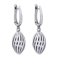 Сережки серебряные с подвесами и платиновым покрытием. Артикул 7502/500756-СПл: цена, отзывы, фото – купить в интернет-магазине AURUM