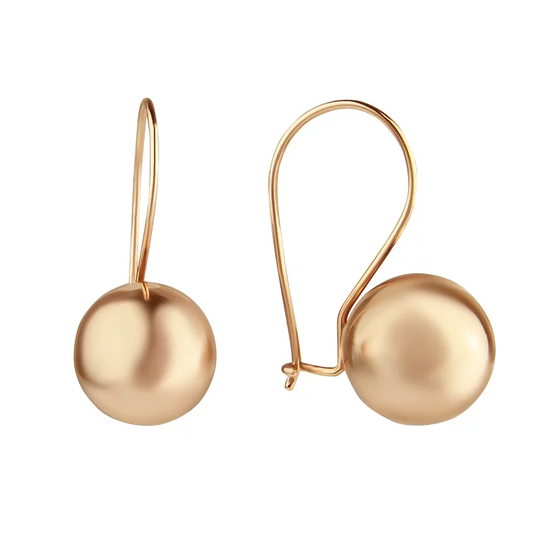 Золоті сережки-петлі "Кульки". Артикул 470103: ціна, відгуки, фото – купити в інтернет-магазині AURUM
