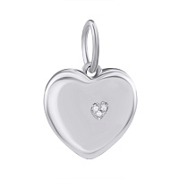 Підвіска срібна з платиновим покриттям Серце. Артикул 7503/500795-КПл: ціна, відгуки, фото – купити в інтернет-магазині AURUM