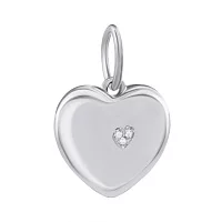 Подвеска серебряная с платиновым покрытием Сердце. Артикул 7503/500795-КПл: цена, отзывы, фото – купить в интернет-магазине AURUM