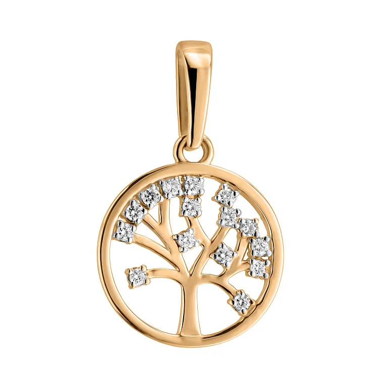 Подвес "Дерево жизни" из красного золота с бриллиантами  - 2217104