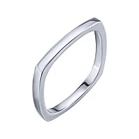 Серебряное гладкое кольцо "Квадрат" - 2082721