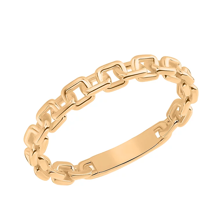 Тонкое кольцо в форме цепочки в красном золоте. Артикул 155549: цена, отзывы, фото – купить в интернет-магазине AURUM