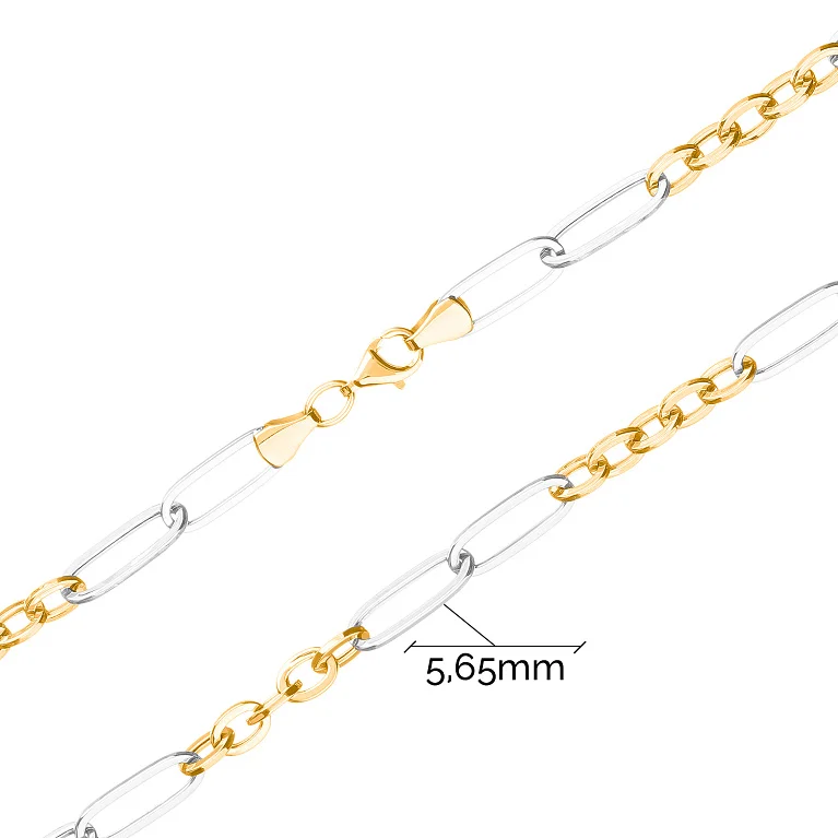 Кольє з комбінованого золота з великими ланками - 1736556