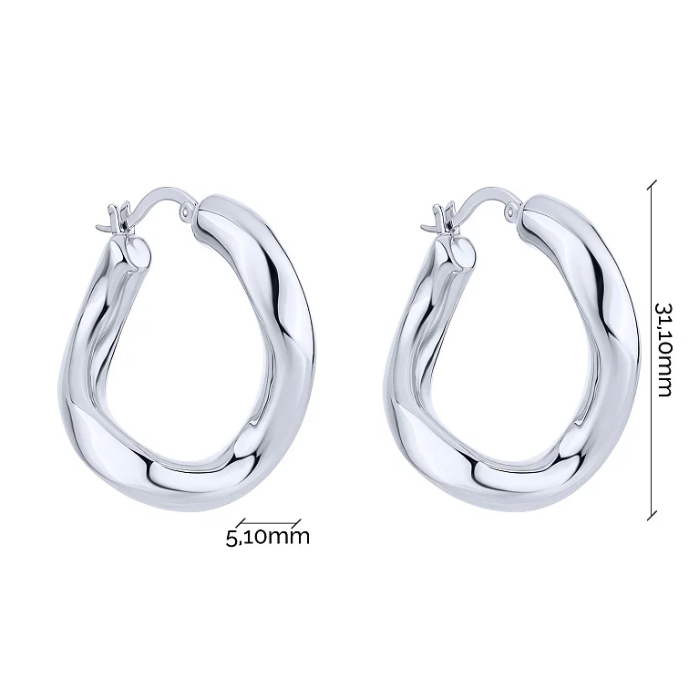 Серьги "Завитки" из серебра - 2246365