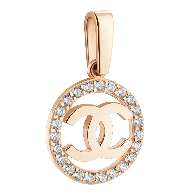 Підвіс з червоного золота з фіанітами  - 2196564
