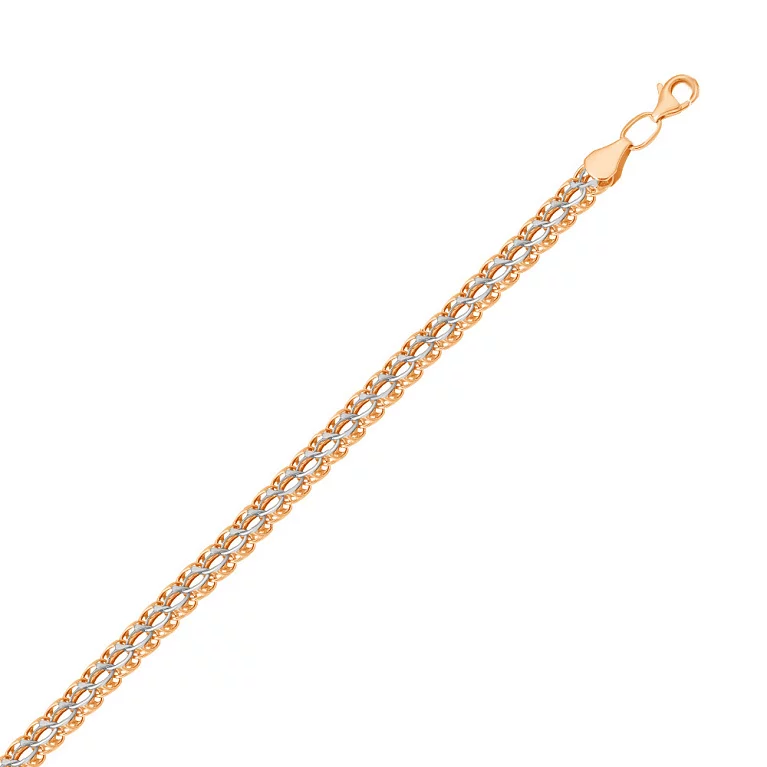 Браслет из комбинированного золота с плетением Десятка. Артикул 315603р: цена, отзывы, фото – купить в интернет-магазине AURUM