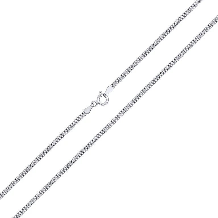 Серебряная цепочка с плетением якорный бисмарк - 648380