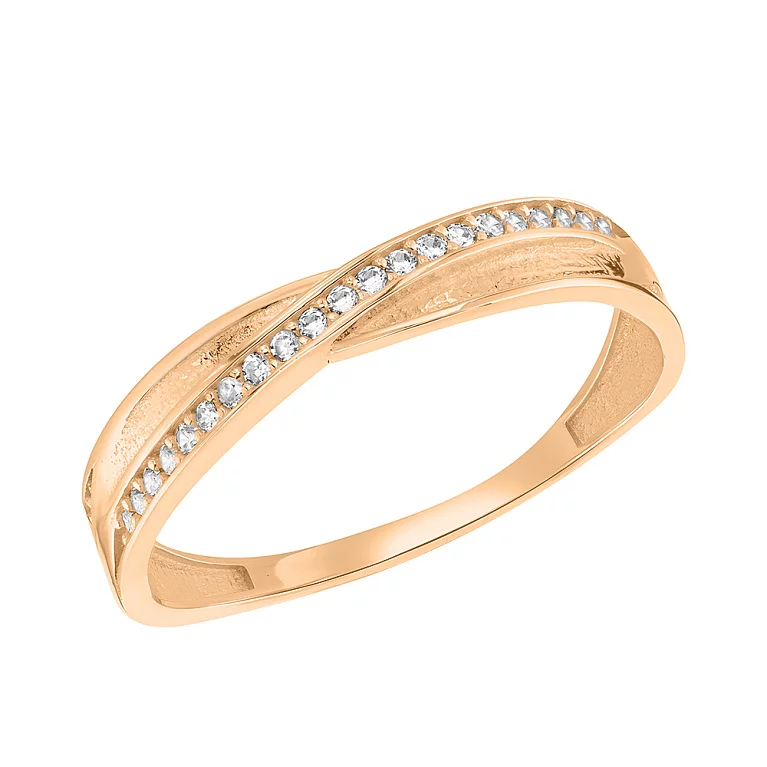 Золотое кольцо с дорожкой из фианитов. Артикул 155571: цена, отзывы, фото – купить в интернет-магазине AURUM