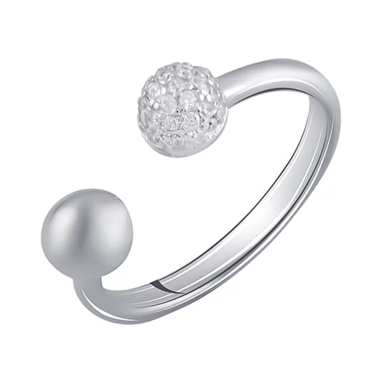 Незамкнутое кольцо с фианитами из серебра. Артикул 7501/2094661: цена, отзывы, фото – купить в интернет-магазине AURUM