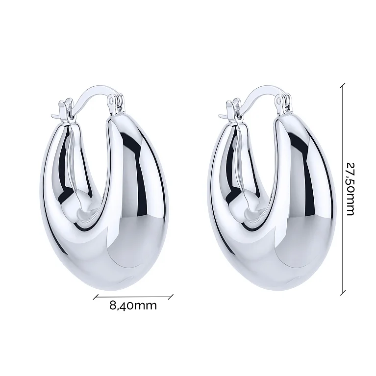 Массивные серьги из серебра - 2187053