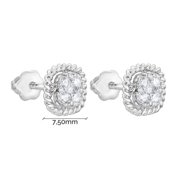 Серьги-гвоздики из белого золота с бриллиантами - 1708831