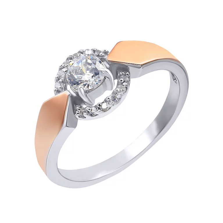 Серебряное кольцо с позолотой и фианитом. Артикул 7201/500697-ЗНР: цена, отзывы, фото – купить в интернет-магазине AURUM