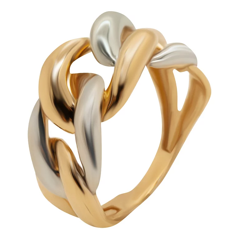 Кольцо из комбинированного золота "Цепь". Артикул 2093800: цена, отзывы, фото – купить в интернет-магазине AURUM
