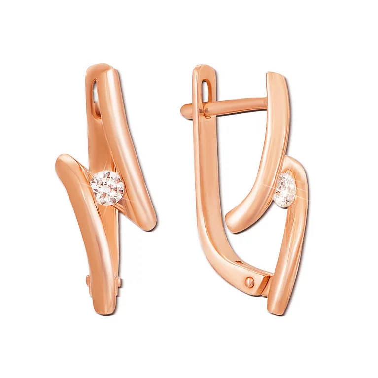 Золоті сережки з діамантами. Артикул 50880/2,5: ціна, відгуки, фото – купити в інтернет-магазині AURUM