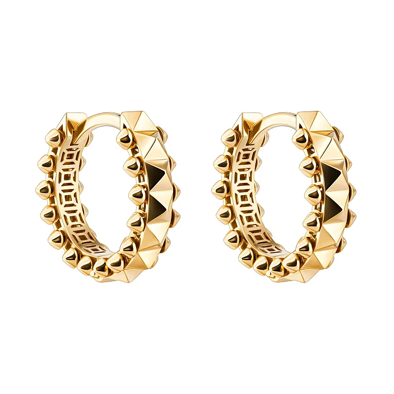 Сережки-кільця "Clash" із жовтого золота - 2133665