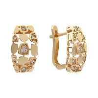 Сережки золотые с фианитом - 773344