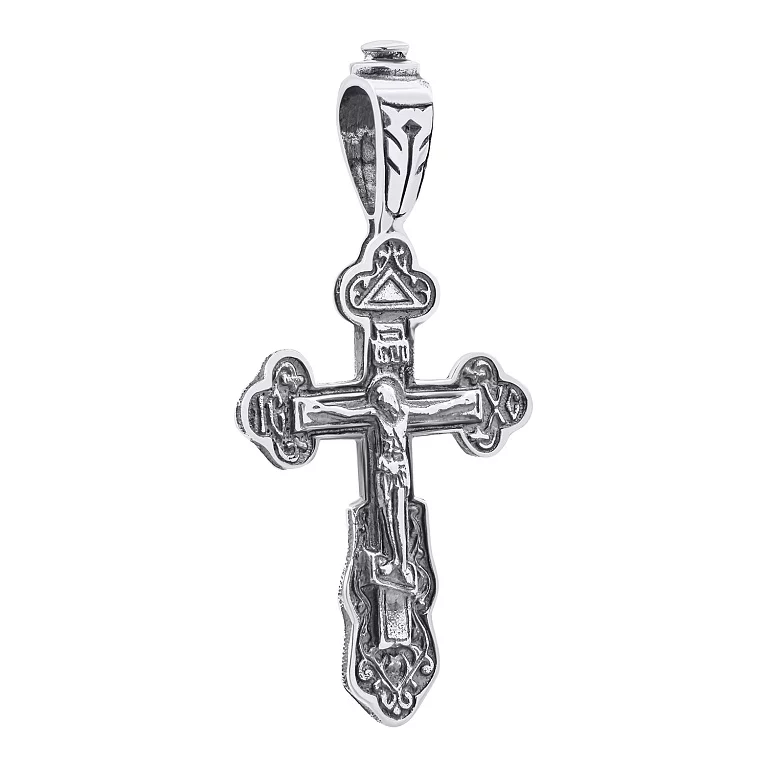 Серебряный нательный крестик из серебра с чернением. Артикул 7904/А207п: цена, отзывы, фото – купить в интернет-магазине AURUM