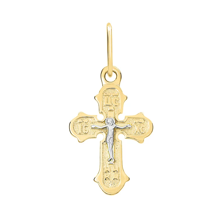 Крестик православный из комбинированного золота. Артикул 501587ж: цена, отзывы, фото – купить в интернет-магазине AURUM