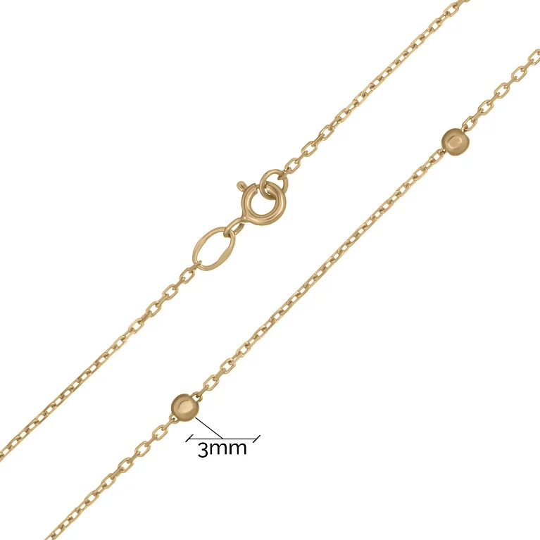 Кольє з червоного золота з кульками у плетінні якір - 1688505