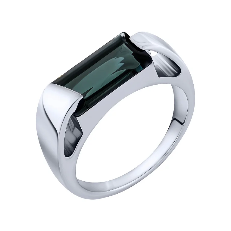 Кольцо из серебра с топазом лондон в минималистическом стиле - 2162694