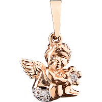 Золотой кулон с цирконием "Ангел". Артикул 440465: цена, отзывы, фото – купить в интернет-магазине AURUM