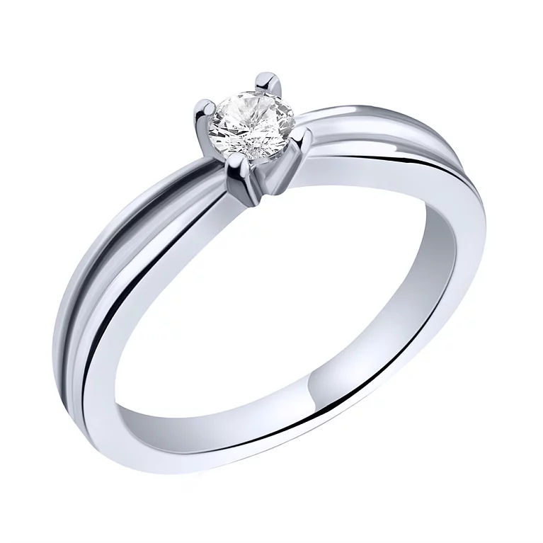 Помолвочное кольцо из серебра с фианитом. Артикул 7501/5861: цена, отзывы, фото – купить в интернет-магазине AURUM