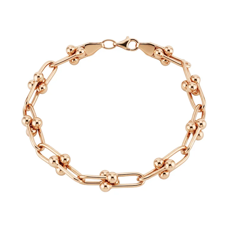 Браслет "Ланки" з червоного золота в якірному плетінні  - 2214567