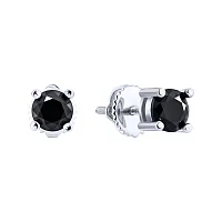 Серьги-пусеты в серебре с фианитом - 2182689