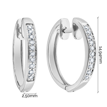 Серьги-кольца с бриллиантами в белом золоте - 1697625