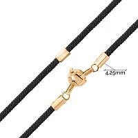 Хлопковый шнурок с замком из красного золота и фианитом - 959822