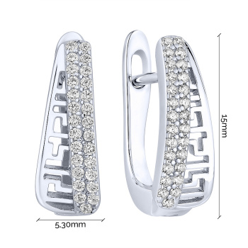 Серьги из серебра с фианитами  - 2291596