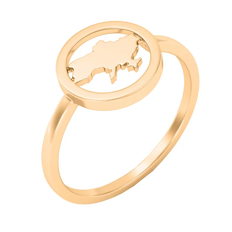 Кольцо в красном и белом золоте "Украина". Артикул 141227: цена, отзывы, фото – купить в интернет-магазине AURUM