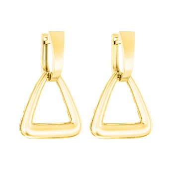 Сережки с подвесом "Треугольник" из лимонного золота - 1803620