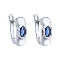 Срібні сережки з сапфіром - 2016681