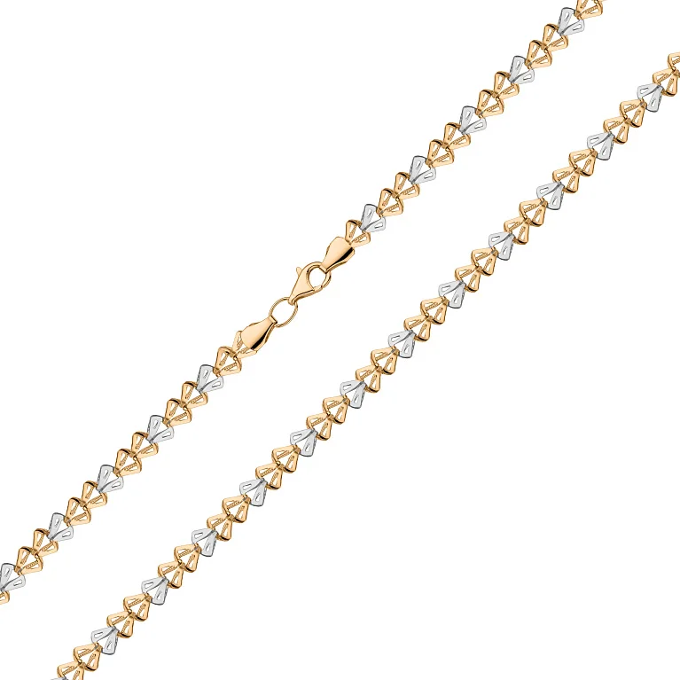 Колье из комбинированного золота с плетением фантазия - 1856649