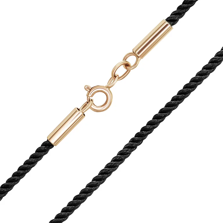 Ювелирный шнурок из шелка с золотым замком - 2108461