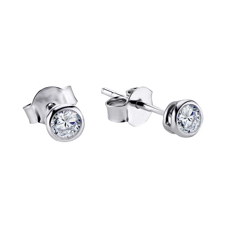 Сережки-гвоздики из серебра с фианитом. Артикул 7518/364/1: цена, отзывы, фото – купить в интернет-магазине AURUM