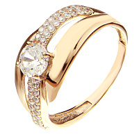 Кольцо из красного золота с цирконием. Артикул 112761: цена, отзывы, фото – купить в интернет-магазине AURUM